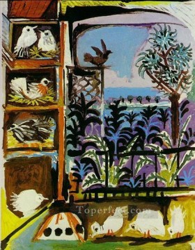 L atelier Les pigeons II 1957 Cubist Oil Paintings